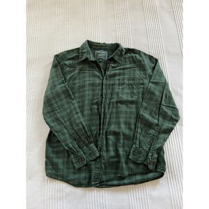Men's Green Plaid Woolrich Shirt - Large